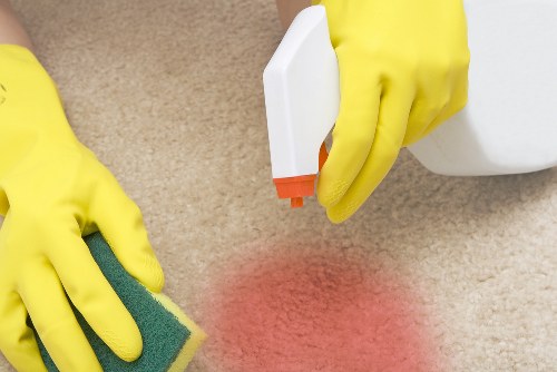 Professional carpet cleaner beginning a deep clean in a Shepherds Bush home