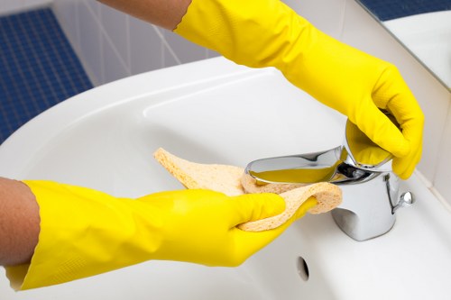 Bathroom limescale removal in end of tenancy cleaning